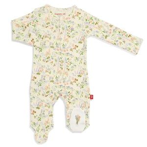 Magnetic Me Baby Girls Provence Organic Cotton Footie Pajamas 0-3 3-6 Month